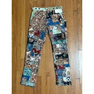Mnml Panelled Blanket Pants Multicolor Patchwork Tapestry Size 30 – Boho